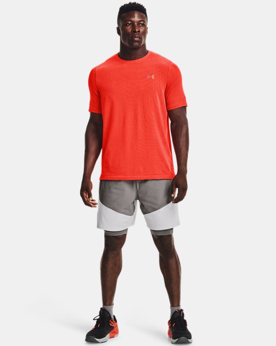 Men's UA Knit Woven Hybrid Shorts, Gray, pdpMainDesktop image number 0